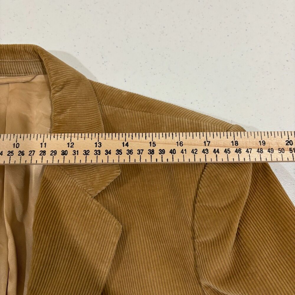 VTG Joe Namath Corduroy Blazer Men 42R 2-Button Camel Tan Classic Retro Academia - Picture 12 of 14
